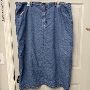 American Vintage Denim Blue Midi Skirt